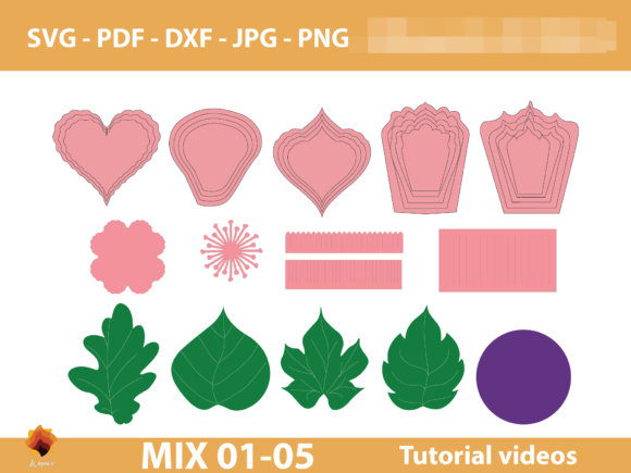 05 Mix Paper Flowers Templates: 3D SVG Review