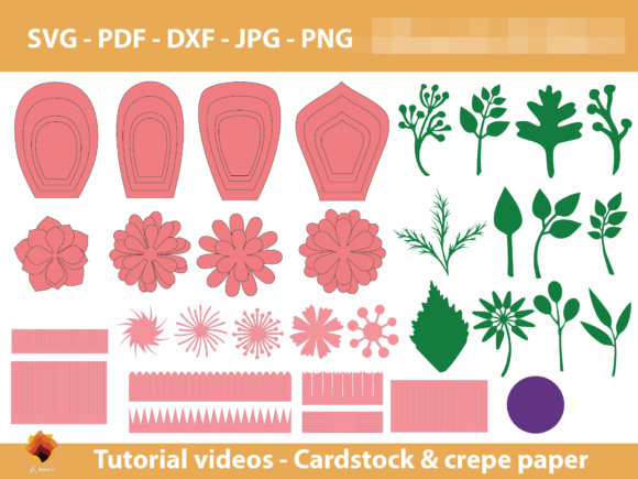08 Giant Paper Flowers Template: 3D SVG Review for Bloggers