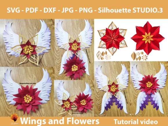 18 Wings 02 Paper Flowers Templates: A 3D SVG Review for Bloggers
