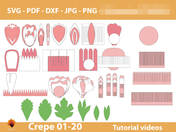 20 Crepe Paper Flower Templates: 3D SVG for Paper Flowers