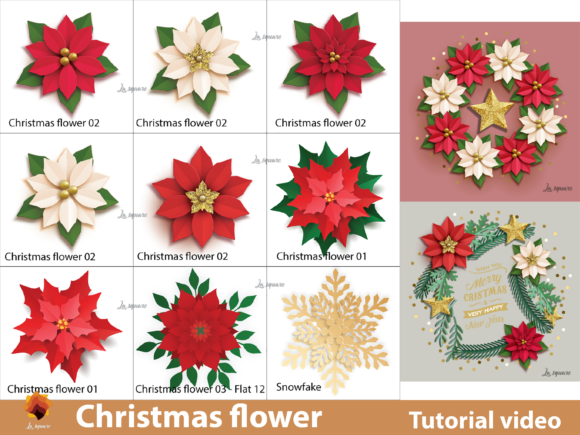 3D SVG Christmas Paper Flowers Templates Review