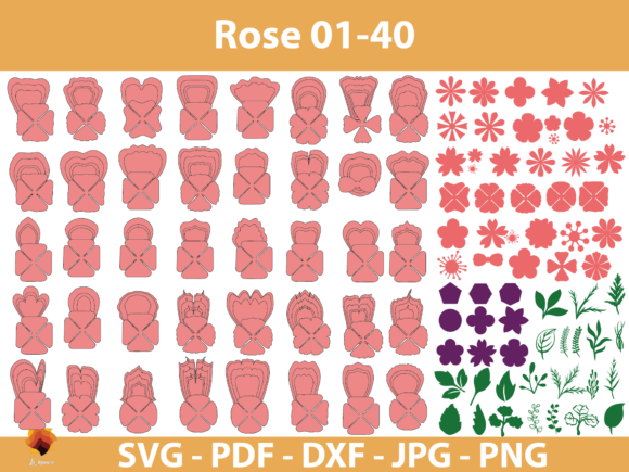 40 Rose Paper Flower Templates: 3D SVG for Modern Blogs