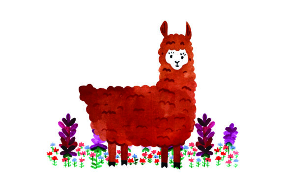 Baby Llama in Flowers Crafts and Animals