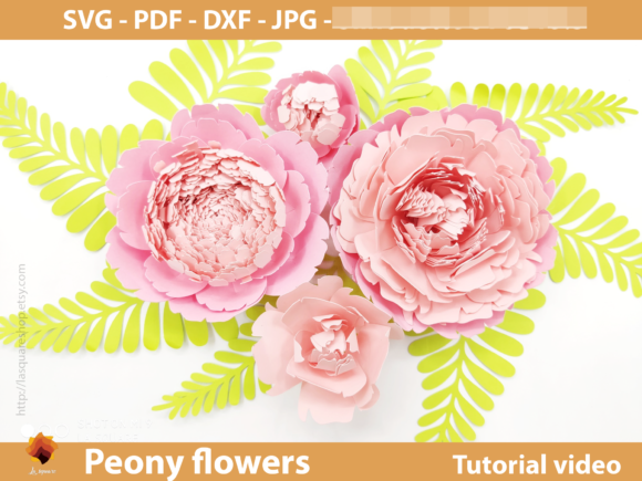 Giant Peony Paper Flowers Template: 3D SVG Review