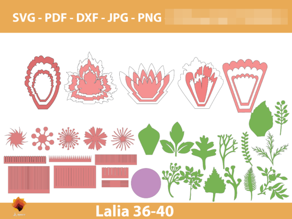 Lalia 36-40 Giant Paper Flowers: 3D SVG for Branding