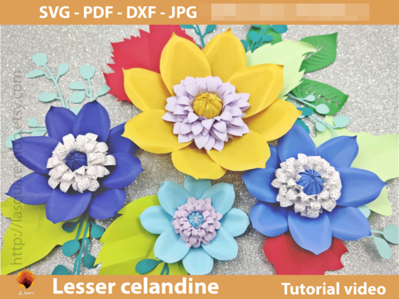 Lesser Celandine Paper Flower Template: 3D SVG for Paper Flowers