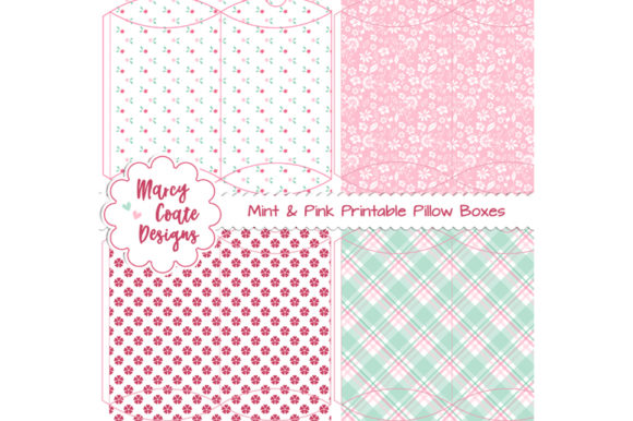 Mint Pink Printable Pillow Box Set: 3D SVG Gift Boxes