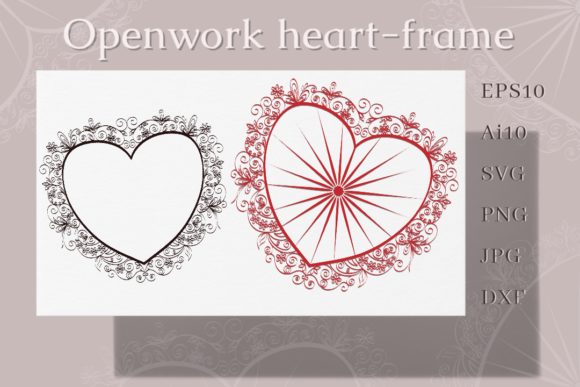 Openwork Heart-frame Graphics for Decorative Elements