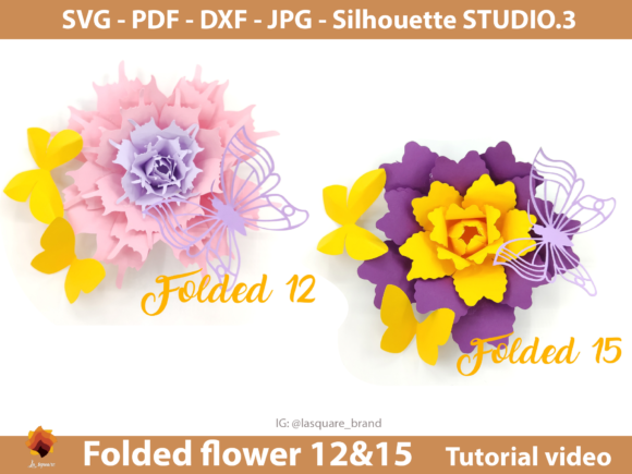 Paper Roses Paper Flower Template: 3D SVG for Blog Graphics