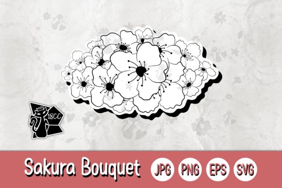 Sakura Bouquet Graphics for Crafts and Branding