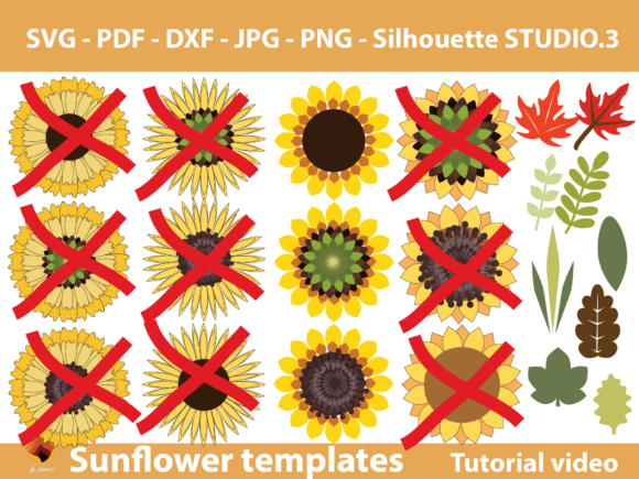 Single Sunflower Template: 3D SVG for Paper Flowers