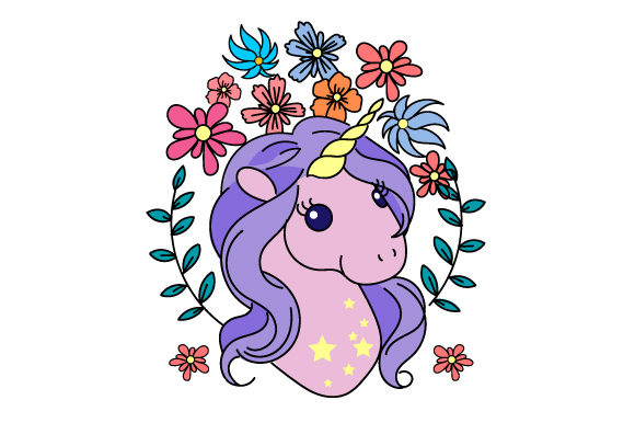 Unicorn Head Surrounded by Flowers: A Designer’s Take on Crafts and Designs